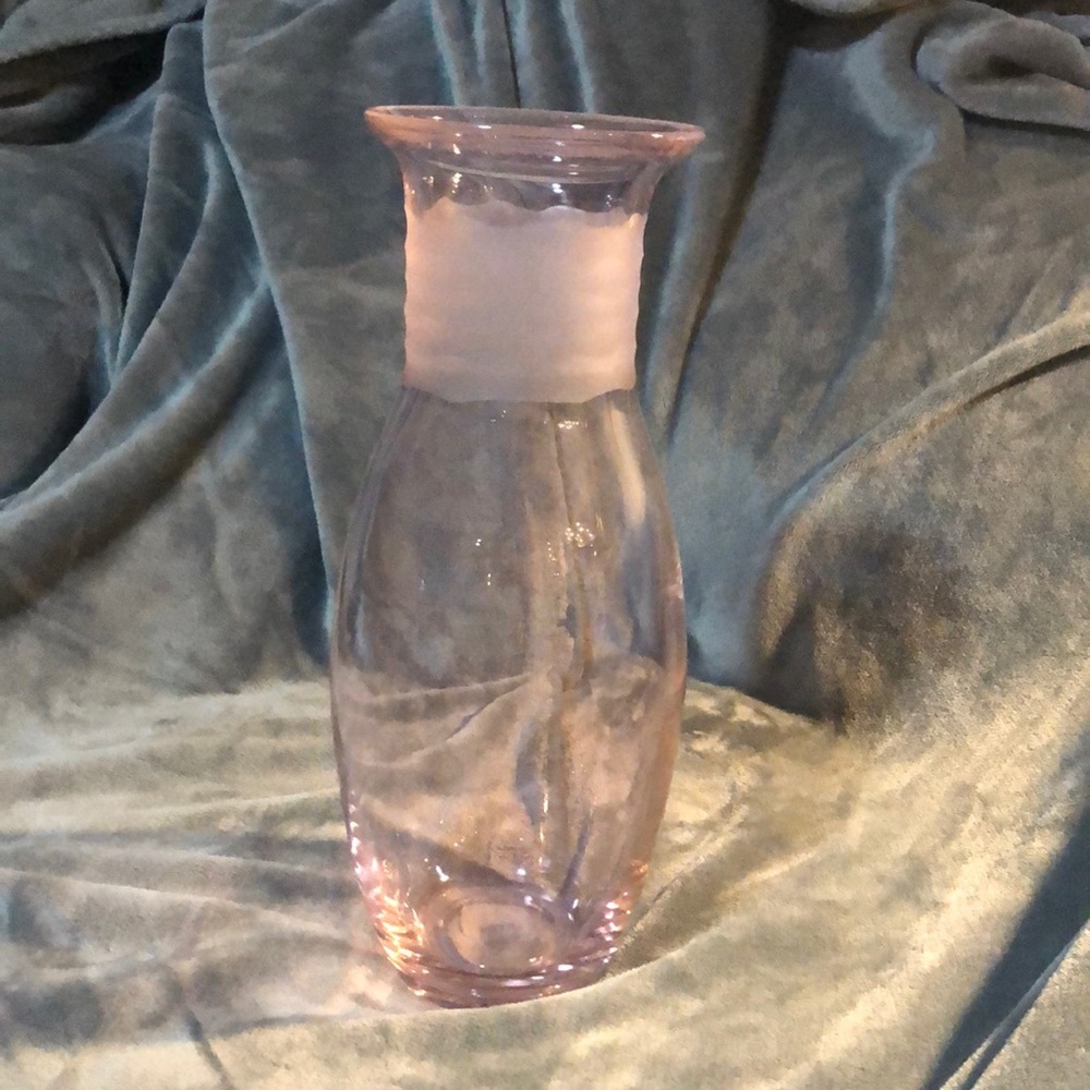 Sturdy pink glass vase.
